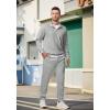 imageJMIERR 2025 Men Casual Fall Tracksuit 2 Piece Set Polo Quarter Zip Sweat Suit Jogging Sweatpants Athletic Twill MultiPocketsA Grey 1