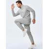 imageJMIERR 2025 Men Casual Fall Tracksuit 2 Piece Set Polo Quarter Zip Sweat Suit Jogging Sweatpants Athletic Twill MultiPocketsA Grey 1