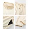 imageJMIERR 2025 Men Casual Fall Tracksuit 2 Piece Set Polo Quarter Zip Sweat Suit Jogging Sweatpants Athletic Twill MultiPocketsB Beige