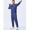 imageJMIERR 2025 Men Casual Fall Tracksuit 2 Piece Set Polo Quarter Zip Sweat Suit Jogging Sweatpants Athletic Twill MultiPocketsBlue