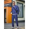 imageJMIERR 2025 Men Casual Fall Tracksuit 2 Piece Set Polo Quarter Zip Sweat Suit Jogging Sweatpants Athletic Twill MultiPocketsBlue