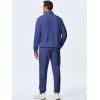 imageJMIERR 2025 Men Casual Fall Tracksuit 2 Piece Set Polo Quarter Zip Sweat Suit Jogging Sweatpants Athletic Twill MultiPocketsBlue