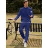 imageJMIERR 2025 Men Casual Fall Tracksuit 2 Piece Set Polo Quarter Zip Sweat Suit Jogging Sweatpants Athletic Twill MultiPocketsBlue