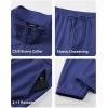 imageJMIERR 2025 Men Casual Fall Tracksuit 2 Piece Set Polo Quarter Zip Sweat Suit Jogging Sweatpants Athletic Twill MultiPocketsBlue