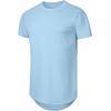 imageJMIERR Mens 3 Pack Cotton Hipster Hip Hop Longline Crewneck TShirtAblackWhiteBaby Blue