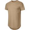 imageJMIERR Mens 3 Pack Cotton Hipster Hip Hop Longline Crewneck TShirtAblackWhiteKhaki