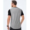 imageJMIERR Mens 3 Pack Cotton Hipster Hip Hop Longline Crewneck TShirtOne Piece Greyblue