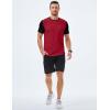 imageJMIERR Mens 3 Pack Cotton Hipster Hip Hop Longline Crewneck TShirtOne Piece Redblack
