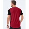 imageJMIERR Mens 3 Pack Cotton Hipster Hip Hop Longline Crewneck TShirtOne Piece Redblack