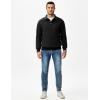 imageJMIERR Mens Casual Cotton Polo Sweatshirts Long Sleeve Button Collared Pullover ShirtsBlack