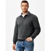 imageJMIERR Mens Casual Cotton Polo Sweatshirts Long Sleeve Button Collared Pullover ShirtsDark Grey