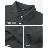 imageJMIERR Mens Casual Cotton Polo Sweatshirts Long Sleeve Button Collared Pullover ShirtsDark Grey