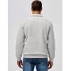 imageJMIERR Mens Casual Cotton Polo Sweatshirts Long Sleeve Button Collared Pullover ShirtsLight Grey