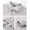 imageJMIERR Mens Casual Cotton Polo Sweatshirts Long Sleeve Button Collared Pullover ShirtsLight Grey