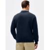 imageJMIERR Mens Casual Cotton Polo Sweatshirts Long Sleeve Button Collared Pullover ShirtsNavy Blue