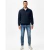 imageJMIERR Mens Casual Cotton Polo Sweatshirts Long Sleeve Button Collared Pullover ShirtsNavy Blue
