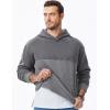 imageJMIERR Mens Casual Hooded Collar Fleece Hoodies Pullover Sweatshirts Warm Long Sleeve ShirtsGrey