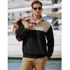 imageJMIERR Mens Corduroy Sweaters Pullover Casual Stand Collar Quarter Metal Button Warm Sweatshirt Long SleeveA Black