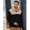 imageJMIERR Mens Corduroy Sweaters Pullover Casual Stand Collar Quarter Metal Button Warm Sweatshirt Long SleeveA Black
