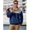 imageJMIERR Mens Corduroy Sweaters Pullover Casual Stand Collar Quarter Metal Button Warm Sweatshirt Long SleeveBlue