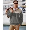 imageJMIERR Mens Corduroy Sweaters Pullover Casual Stand Collar Quarter Metal Button Warm Sweatshirt Long SleeveGrey