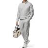 imageJMIERR 2025 Men Casual Fall Tracksuit 2 Piece Set Polo Quarter Zip Sweat Suit Jogging Sweatpants Athletic Twill MultiPocketsA Grey 1