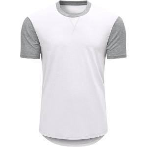 imageJMIERR Mens 3 Pack Cotton Hipster Hip Hop Longline Crewneck TShirtOne Piece Whitegrey