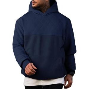 imageJMIERR Mens Casual Hooded Collar Fleece Hoodies Pullover Sweatshirts Warm Long Sleeve ShirtsBlue