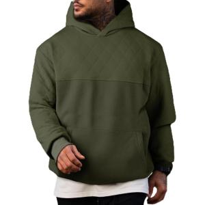 imageJMIERR Mens Casual Hooded Collar Fleece Hoodies Pullover Sweatshirts Warm Long Sleeve ShirtsGreen