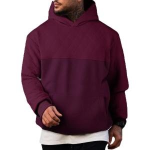 imageJMIERR Mens Casual Hooded Collar Fleece Hoodies Pullover Sweatshirts Warm Long Sleeve ShirtsRed