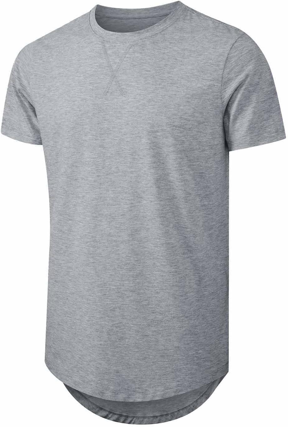 imageJMIERR Mens 3 Pack Cotton Hipster Hip Hop Longline Crewneck TShirt