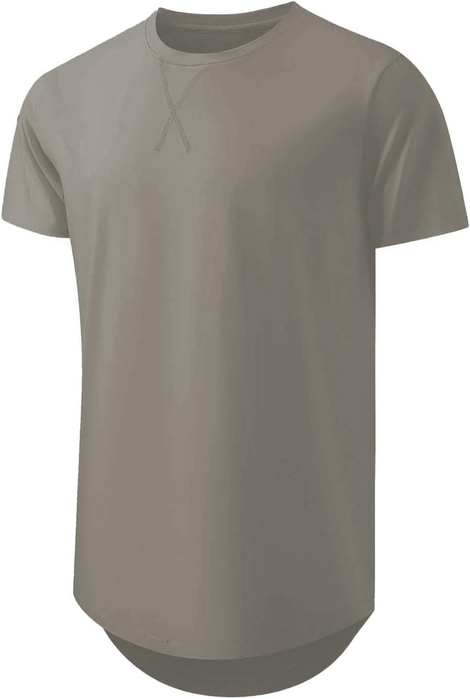 imageJMIERR Mens 3 Pack Cotton Hipster Hip Hop Longline Crewneck TShirt
