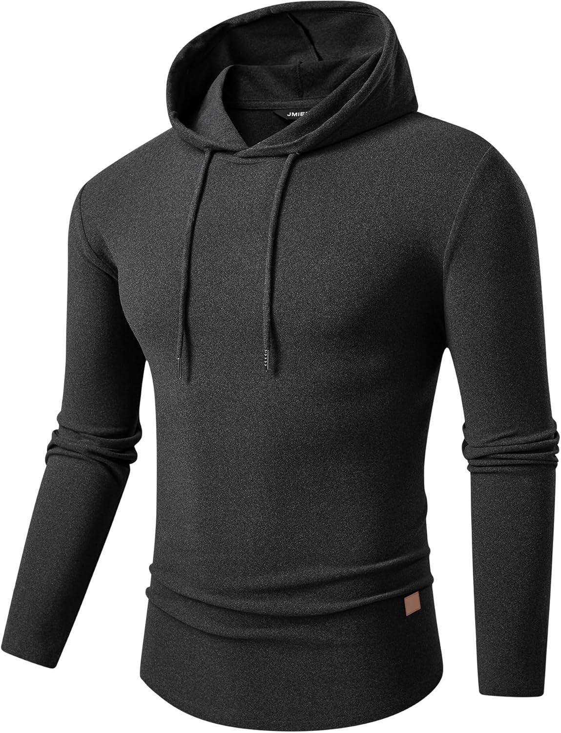 imageJMIERR Mens Fashion Hoodies Fleece Long Sleeve Athletic Sweatshirt Pullover T ShirtsGrey