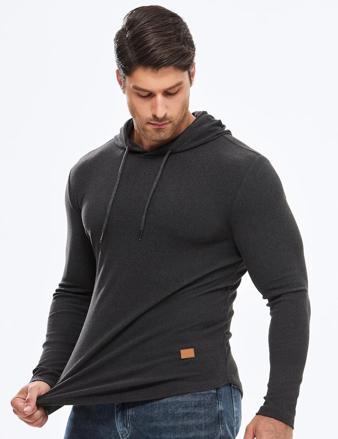imageJMIERR Mens Fashion Hoodies Fleece Long Sleeve Athletic Sweatshirt Pullover T ShirtsGrey