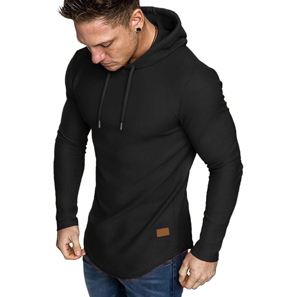 imageJMIERR Mens Fashion Hoodies Fleece Long Sleeve Athletic Sweatshirt Pullover T ShirtsBlack