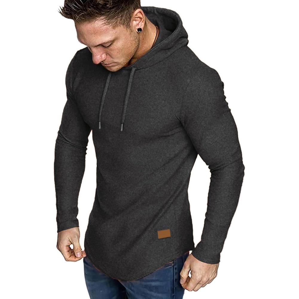 imageJMIERR Mens Fashion Hoodies Fleece Long Sleeve Athletic Sweatshirt Pullover T ShirtsGrey