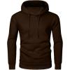 imageJMIERR Mens Casual Cotton Hooded Collar Drawstring Hoodies Pullover Sweatshirts Casual Long Sleeve ShirtsDark Brown