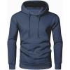 imageJMIERR Mens Casual Cotton Hooded Collar Drawstring Hoodies Pullover Sweatshirts Casual Long Sleeve ShirtsNavy Blue