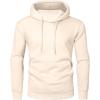 imageJMIERR Mens Casual Cotton Hooded Collar Drawstring Hoodies Pullover Sweatshirts Casual Long Sleeve ShirtsOatmeal