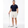 imageJMIERR Mens Casual Polo Shirt Summer Short Sleeve Vacation Button Beach Knit Stretchy Golf ShirtsM Blue