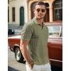 imageJMIERR Mens Casual Polo Shirt Summer Short Sleeve Vacation Button Beach Knit Stretchy Golf ShirtsM Green