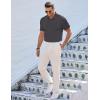 imageJMIERR Mens Casual Polo Shirt Summer Short Sleeve Vacation Button Beach Knit Stretchy Golf ShirtsP Grey