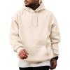 imageJMIERR Mens Casual Cotton Hooded Collar Drawstring Hoodies Pullover Sweatshirts Casual Long Sleeve ShirtsOatmeal