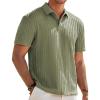imageJMIERR Mens Casual Polo Shirt Summer Short Sleeve Vacation Button Beach Knit Stretchy Golf ShirtsM Green