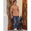 imageJMIERR Mens Casual Buttonless Polo Shirt Long Sleeve V Neck Ribbed Knit Golf ShirtsA Camel