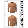 imageJMIERR Mens Casual Buttonless Polo Shirt Long Sleeve V Neck Ribbed Knit Golf ShirtsA Camel