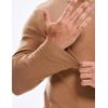 imageJMIERR Mens Casual Buttonless Polo Shirt Long Sleeve V Neck Ribbed Knit Golf ShirtsA Camel
