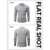 imageJMIERR Mens Casual Buttonless Polo Shirt Long Sleeve V Neck Ribbed Knit Golf ShirtsA Light Grey