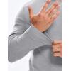 imageJMIERR Mens Casual Buttonless Polo Shirt Long Sleeve V Neck Ribbed Knit Golf ShirtsA Light Grey