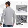 imageJMIERR Mens Casual Buttonless Polo Shirt Long Sleeve V Neck Ribbed Knit Golf ShirtsA Light Grey